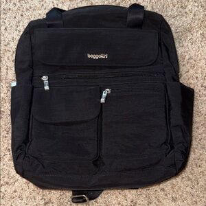 Baggallini Black Backpack with Silver Accents